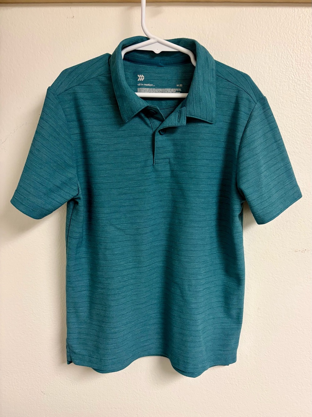 all in motion Boys' Teal Green Short Sleeve Polo